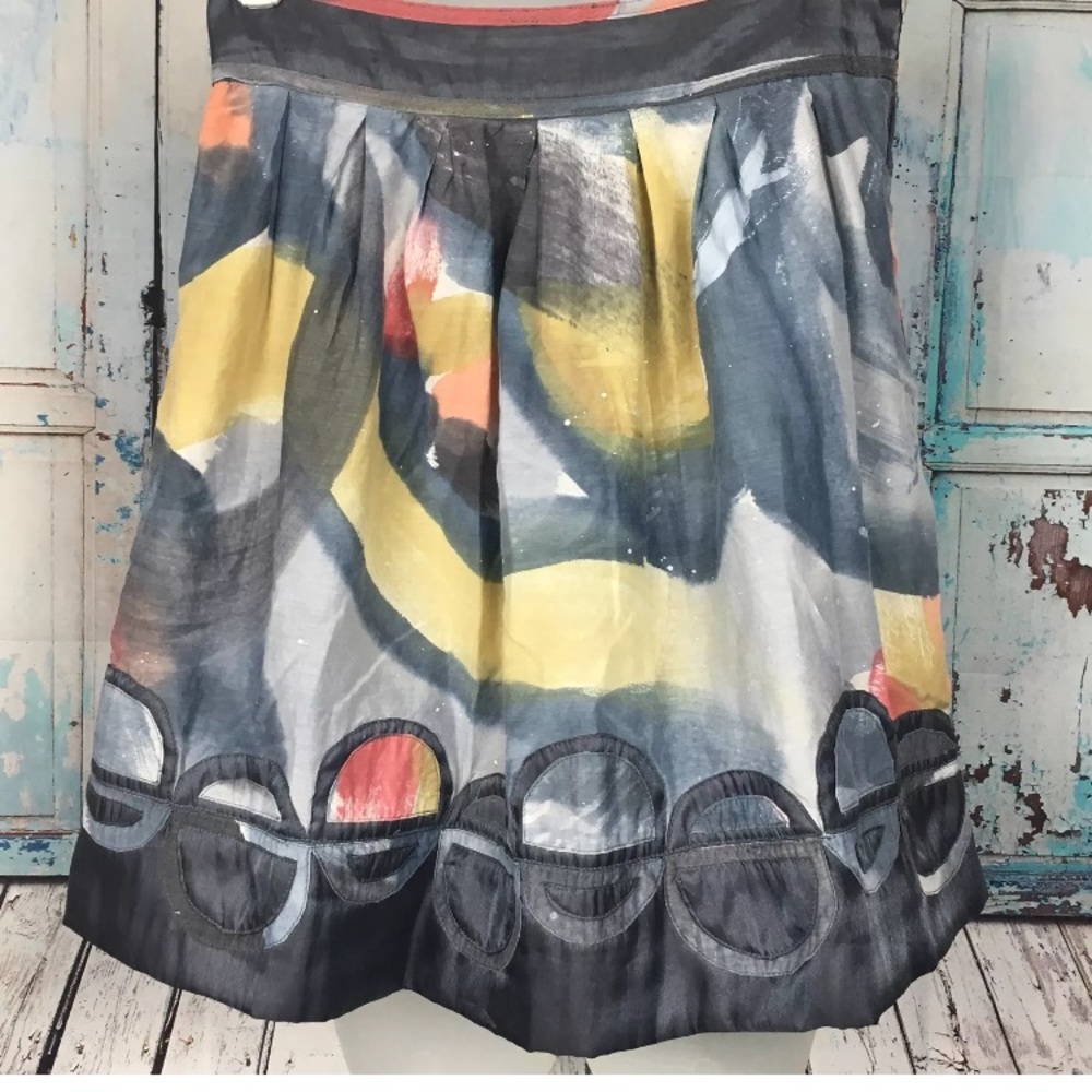 Sugar Lips Womens Pleated Skater Abstract Skirt